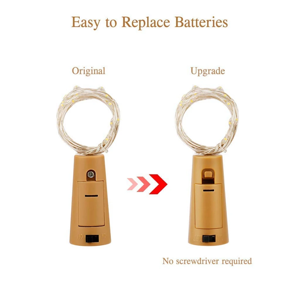 10 шт./партия светодиодная Рождественская гирлянда из медной проволоки 1 м 2 3 10/20/30