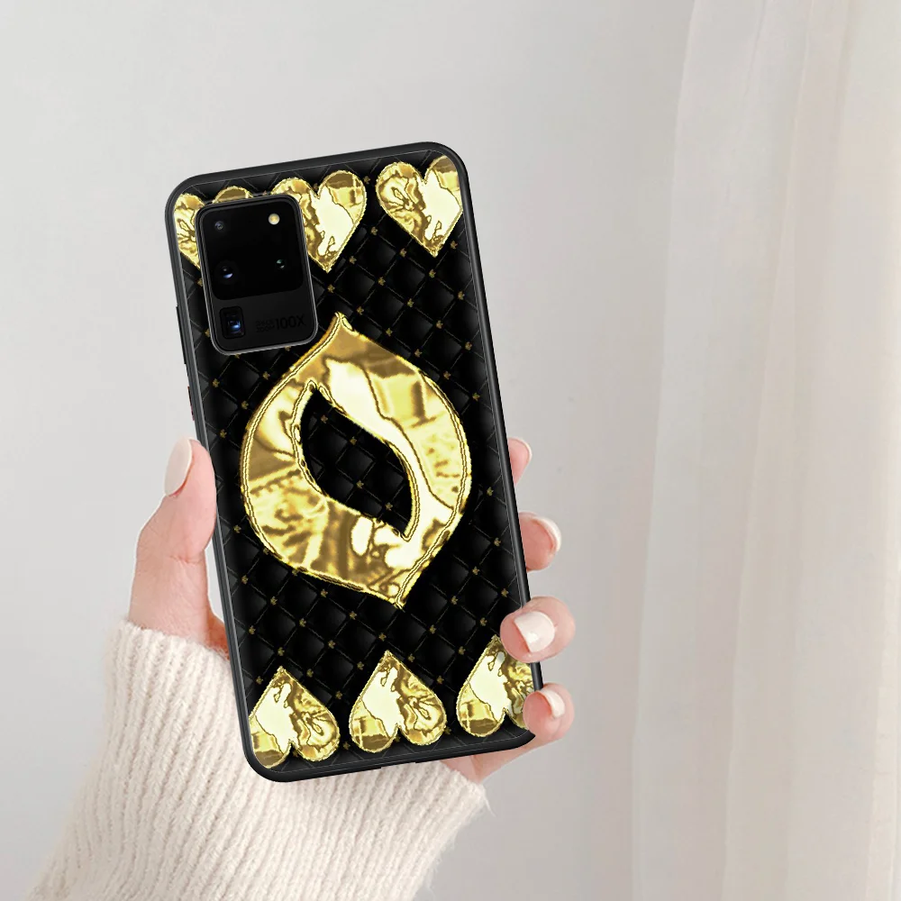 

Alphabet Letters Phone Case For Samsung Galaxy Note S 8 9 10 20 Plus E Lite Uitra black Coque Painting Prime Tpu Cover Fashion