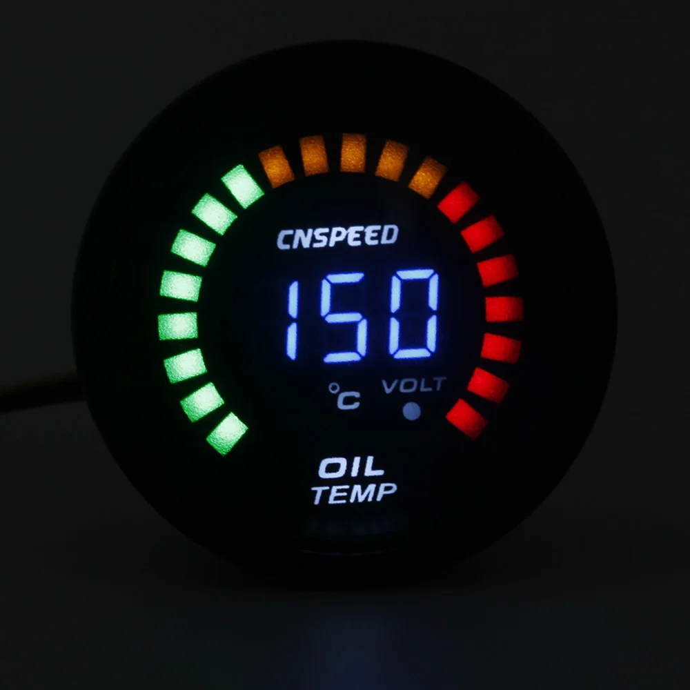 CNSPEED 2 дюйма 52 мм автоматический датчик температуры масла 20-150 Цельсия цифровой светодиодный светильник датчик температуры масла автомобильный измеритель