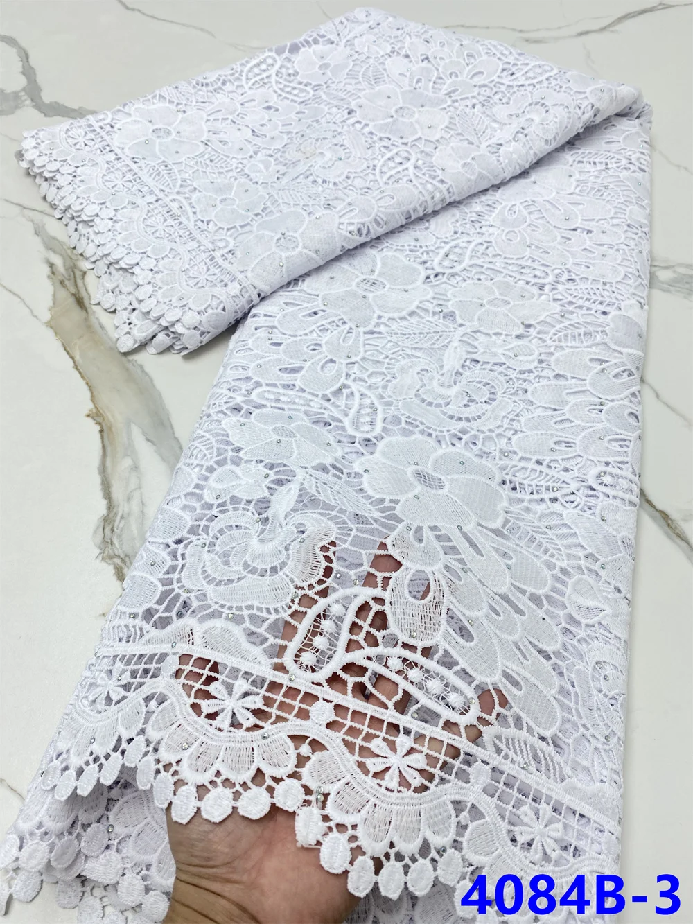 NI.AI Новая модная африканская гипюровая чистая кружевная ткань молочный шелк