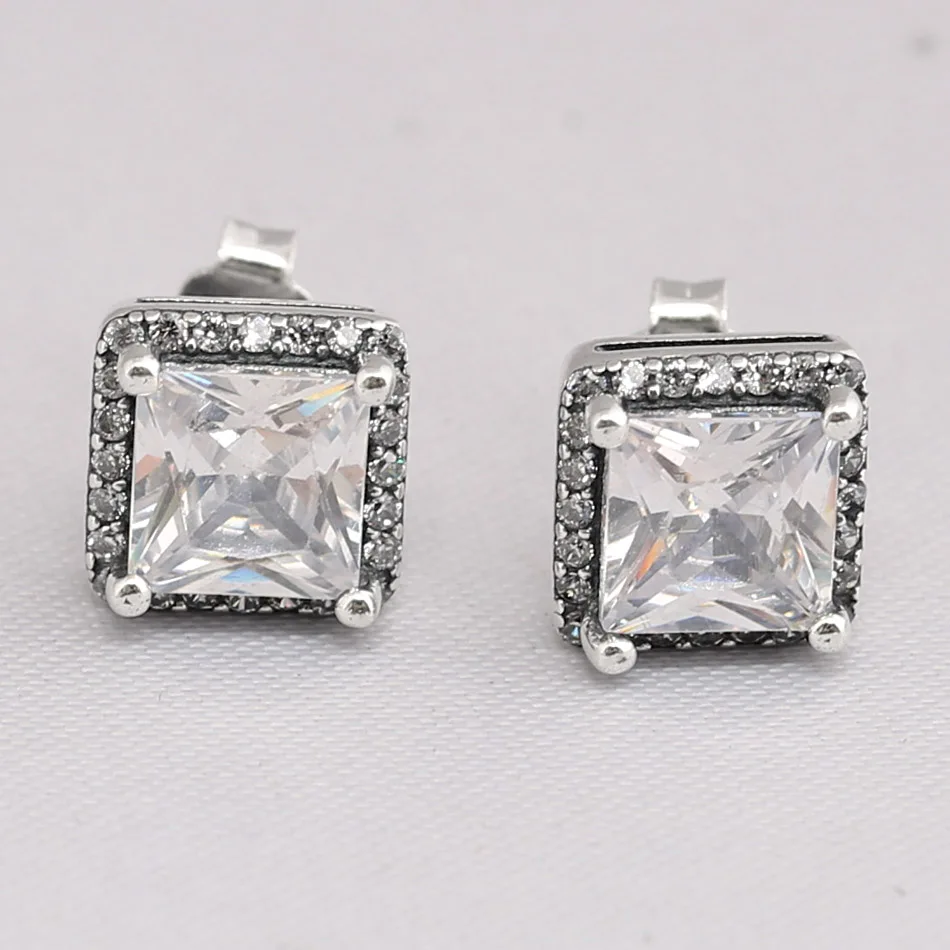 

Original Timeless Elegance With Zirconia Studs Earrings For Women 925 Sterling Silver Earring Wedding Gift Europe Diy Jewelry