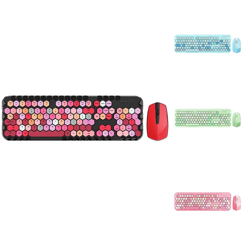 

Wireless Keyboard and Mouse 2.4GHz Color Lipstick Keyboard 104 Keys for Windows XP / Win7 / Win8 / Win10