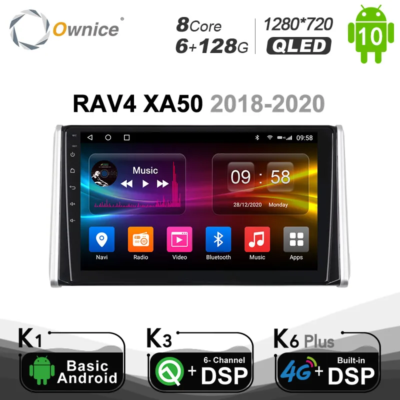Автомобильный мультимедийный плеер 6G + 128G Ownice 2 Din DSP SPDIF Octa Core Android 10 0 для Toyota RAV4 XA50