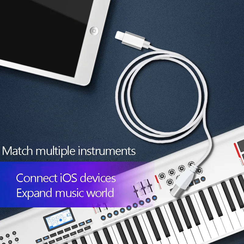 Для Lightning-USB B адаптер для midi кабельного разъема usb клавиатура электрического
