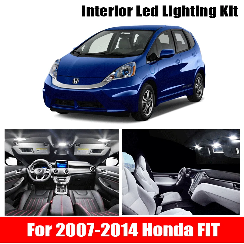 

9x Canbus Error Free LED Interior Light Kit Package for 2007-2014 Honda FIT accessories Map Dome Trunk License Light