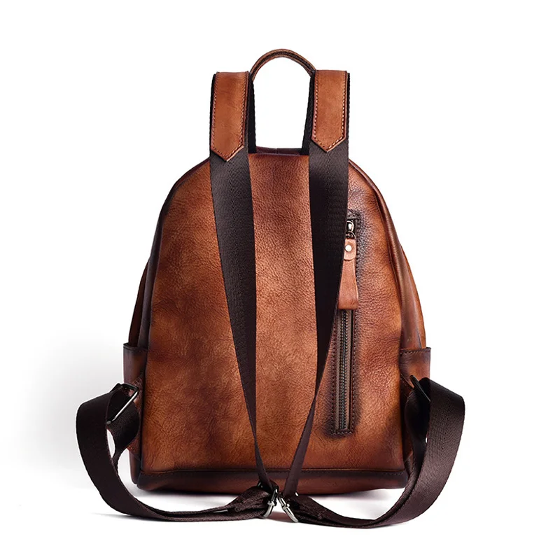 Gykaeo Ethnic Style Handmade Genuine Leather Women Backpack High Quality Vintage Small Ladies Cowhide Travel Back Pack | Багаж и сумки