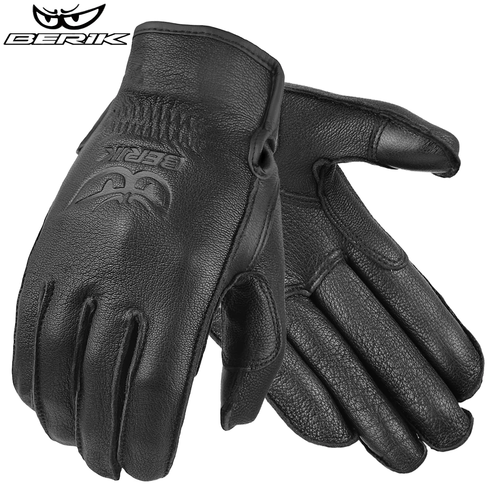 

Summer Motocross Gloves Touch Screen Windproof Road Moto Gloves Leather Black Men Motorcycle Cycling Gloves Deerskin Anti-Slip