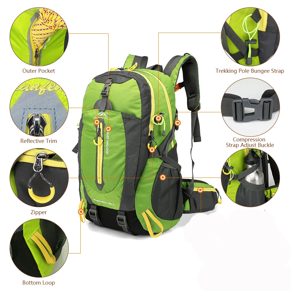 Водонепроницаемый рюкзак для скалолазания 40 л спортивная сумка активного отдыха