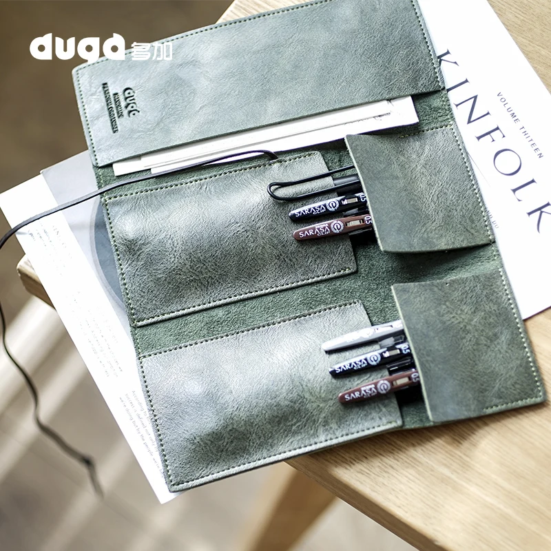 Пенал кожаный портативный в стиле ретро рулон водонепроницаемых сумочек из