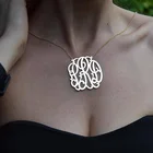 Индивидуальное ожерелье с монограммой имени, ожерелье с 3 буквами, Золотое персонализированное ожерелье из нержавеющей стали для женщин, ювелирные изделия, подарок
