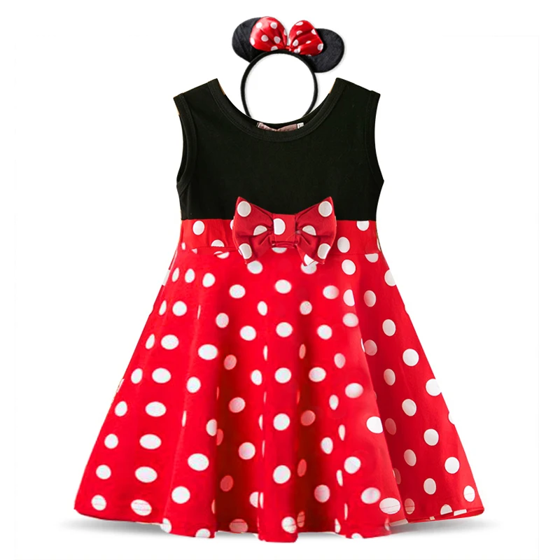 08 with Headband Новые модные вечерние платья 1 год, платье для дня рождения на Рождество Косплэй платье с Минни Маус вверх Костюм для детей на день рождения, для детей возрастом от 2 до 6 лет, одежда, Vestidos - Цвет: 08 with Headband