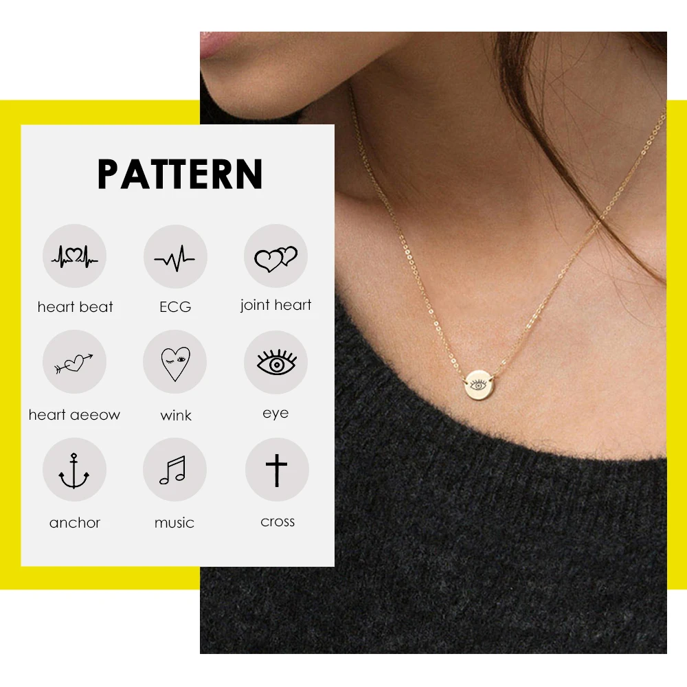 Ожерелье с подвеской из нержавеющей стали гравировкой на заказ|Индивидуальные