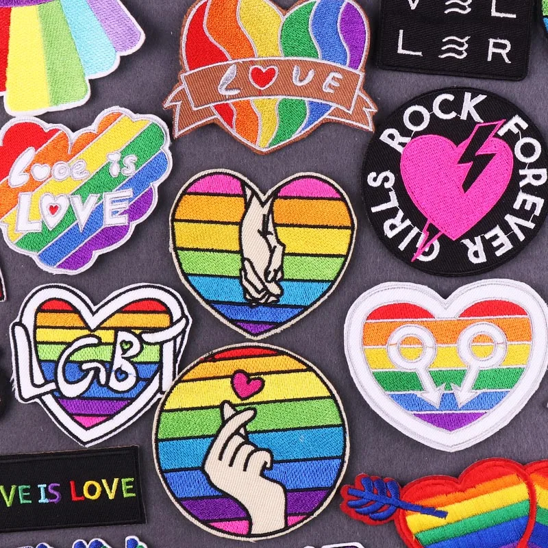 Патчи гей-персонажей ЛГБТ патчи с утюгом красочные радужные вышитые для джинсов