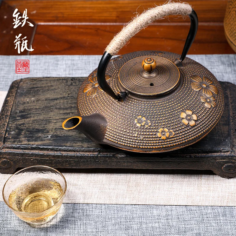 Чугунный чайник для чая с цветами вишни 900 мл чайные принадлежности чайный набор