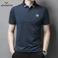 johmuvve new ariival men fashion polo t shirt short sleeve casual business shirts t shirts cotton clothing polo summer shirt