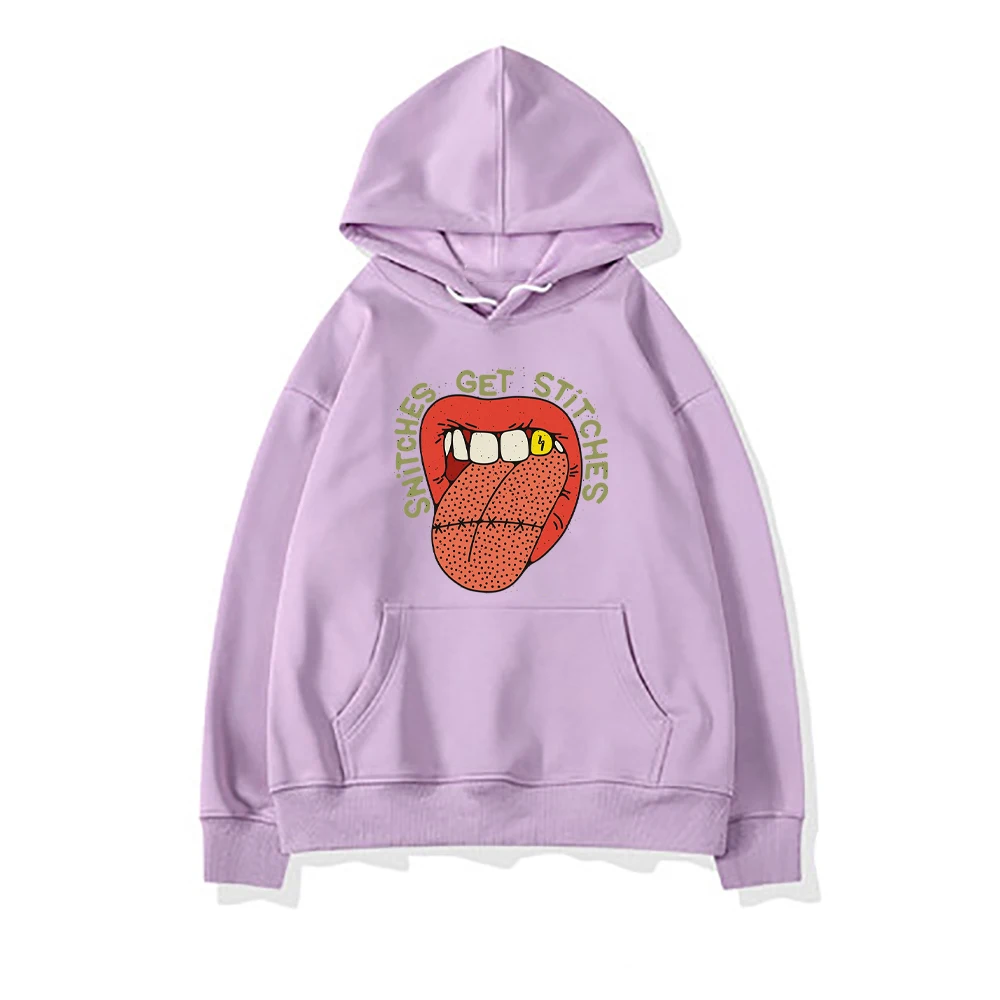

Snitches Get Stitches Print Female Hoodie New Fleece Hip Hop Clothes Fashion Harajuku S-XXL HoodiesAutumn Warm O-Neck Tops Woman
