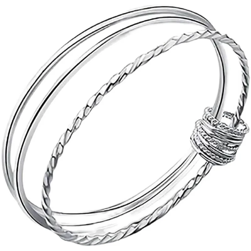 

New Fashion Bracelet Sansheng III Bracelet Silver Plated Bracelet Three-Coil Cross-border Jewelry