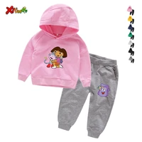 hot sale kids hoodie sets girls trousers outfit sweatshirt tops pants outfits 2pcs set toddler kids clothes explorer hoodies