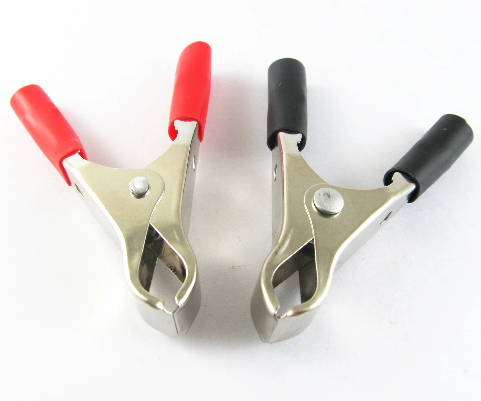 

2pcs Car Battery Alligator Clamp Clip 50mm 10A 2-0012 Red & Black