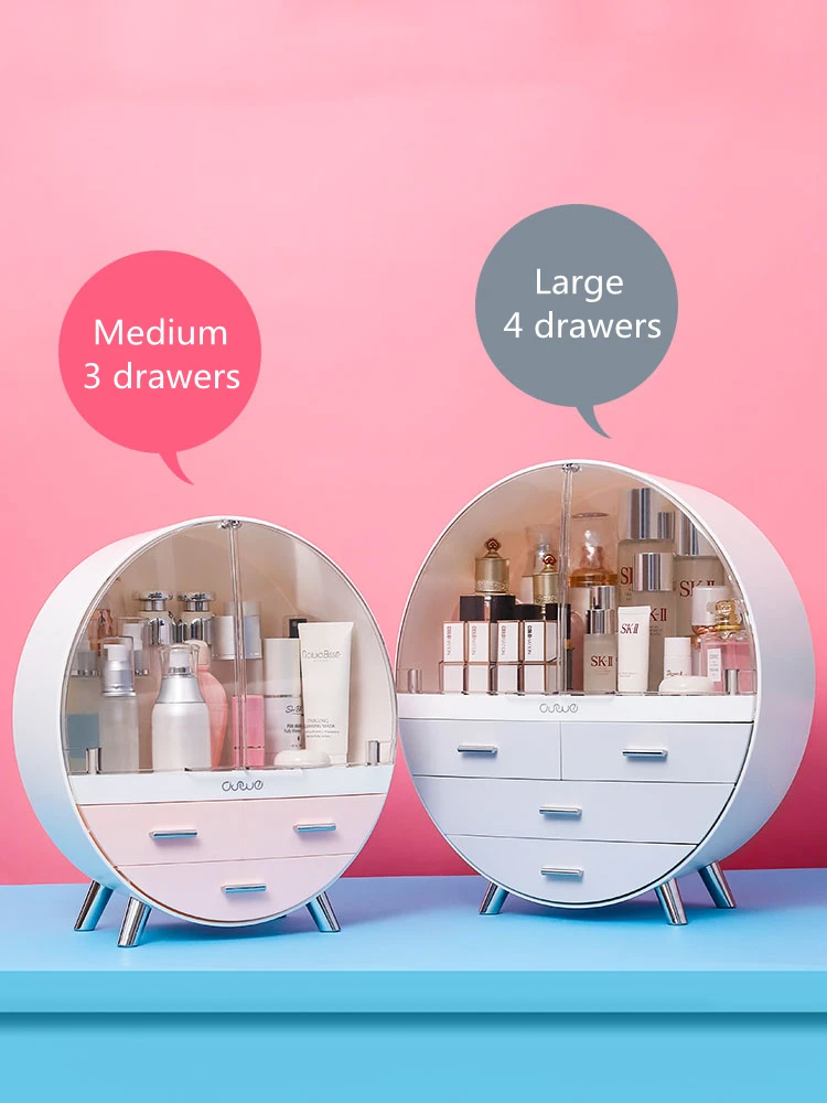 

Home Desktop Cosmetic Storage Box Drawer High-capacity Desktop Makeup Organizer Case Bathroom Mask Lipstick Organization Boxes
