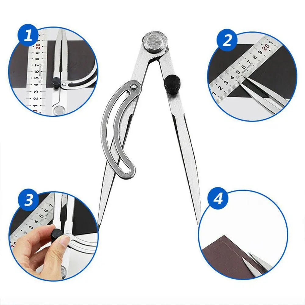 

1Pcs Spacing Gauge Snap fitters draw compasses wood industry classified carbon steel head edge trimmer leather tools