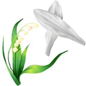 Силиконовая форма в виде листа ландыша, форма для украшения торта, шоколада, инструменты для мастики, M2113