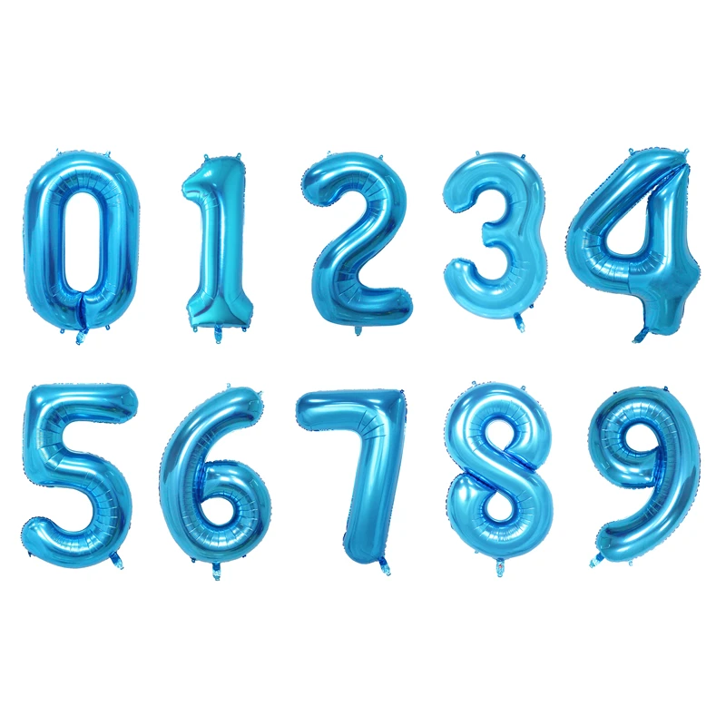 

New Design Big Size 40Inch Blue Color Number Helium Foil Balloon For Party Decoration