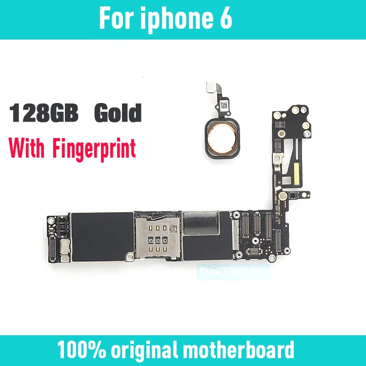 128GB(Gold) Оригинальная разблокированная материнская плата для iphone 6 с сенсорным ID/без Touch ID, для iphone 6 логические платы, 16 ГБ/64 Гб/128 ГБ - Цвет: 128GB(Gold)