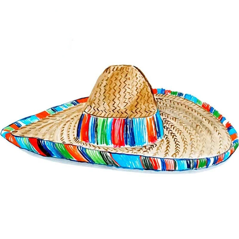 

3D Realistic Mexican Sombrero Hat Vinyl Decal Car Home Truck SUV Boat Surfboard Decal Laptop Waterproof Car Stickers Kk13*6cm