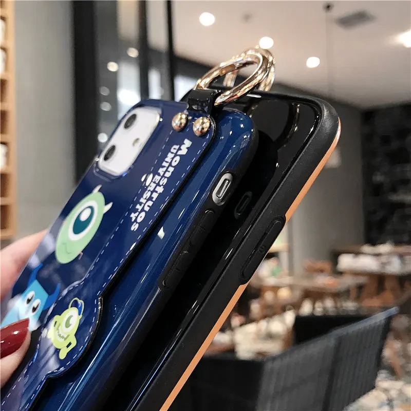 Мягкий чехол с мультяшным рисунком для iPhone 11 Pro Max XS, XR, X, 8, 7, 6, 6S Plus, ремешок на запястье, TPU чехол, держатель, кольцо, ремешок, кот, Том, Джерри, Япония, Корея