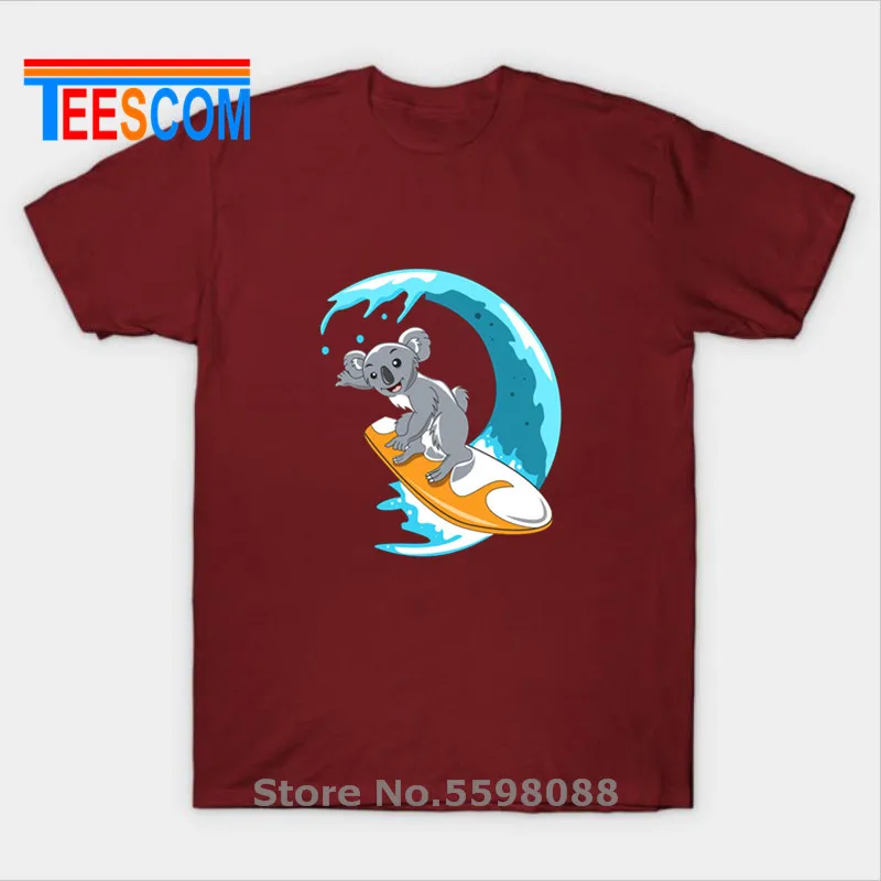 2019 Kawaii серфинг коала летняя футболка с рисунком животных для маленьких мальчиков