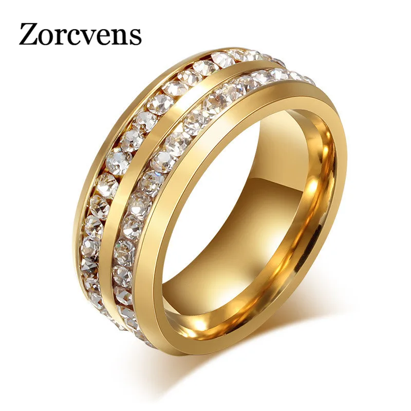 Мужское и Женское Обручальное кольцо с фианитом 8 мм | Украшения аксессуары