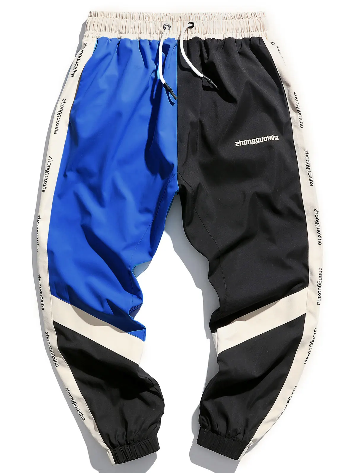 Мужские брюки для бега ZAFUL контрастный цвет комбинированные с буквенным принтом