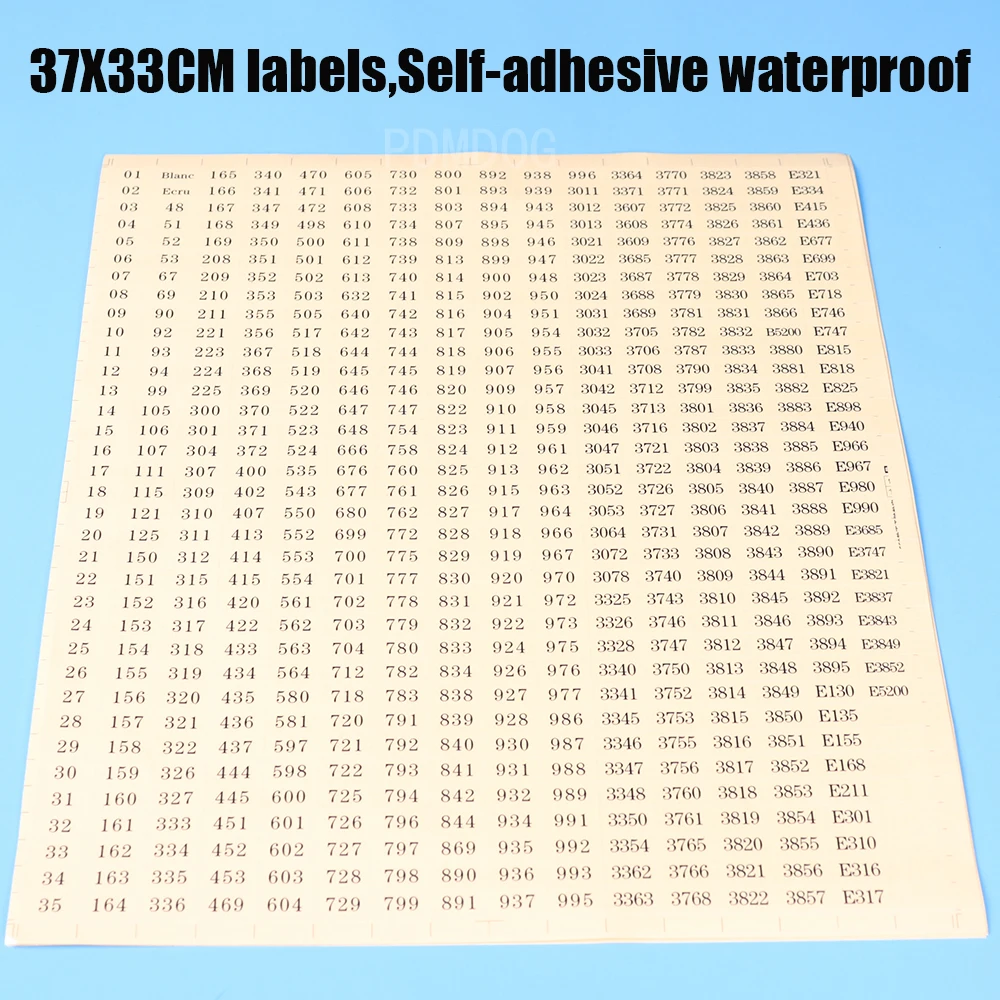 

5 листов, этикетки с номерами для алмазной вышивки