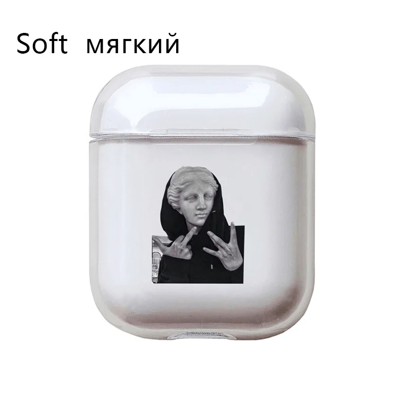 Милый чехол для Apple airpods чехол со смешными героями из мультфильмов статуи искусство Беспроводной Bluetooth наушники чехол для переноски 1/2 мягкие Защитный чехол - Цвет: I200516