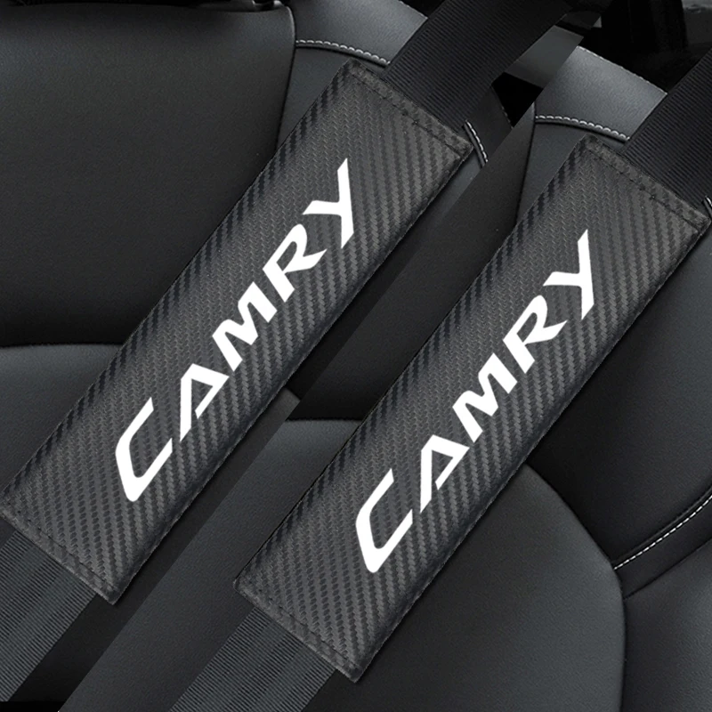 2 шт. авто углеродного волокна ремень безопасности крышка для Toyota Camry avensis auris hilux