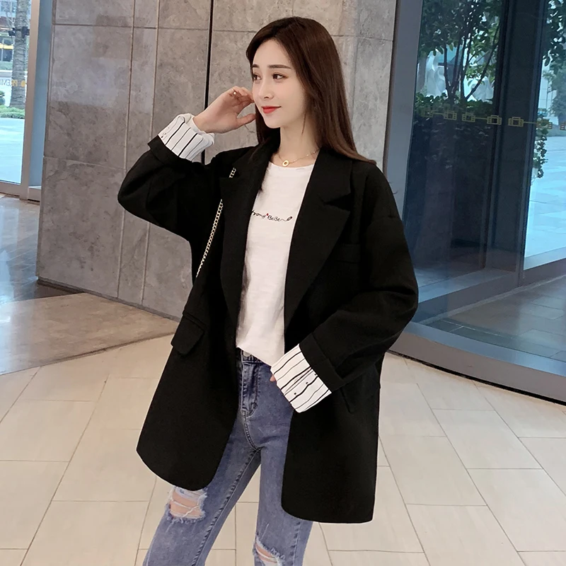 Новая женская одежда женский костюм Блейзер одноцветная куртка Женский блейзер