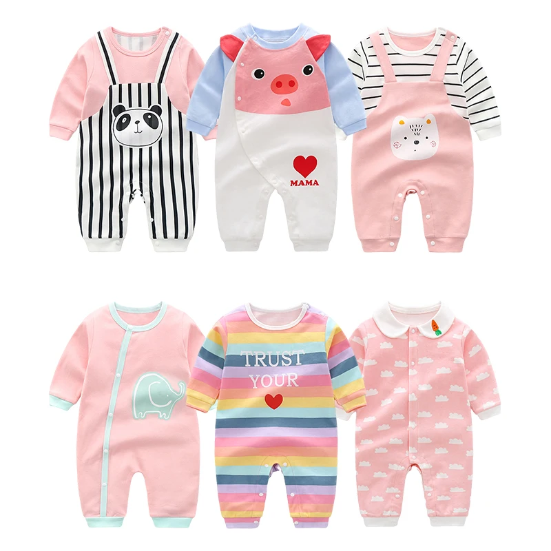 

Andy Papa Baby 100%Cotton Rompers Toddler Girls Cute Letter Printed Jumpsuits Autumn Newborn Infany Bodysuits O-neck Sleepwears