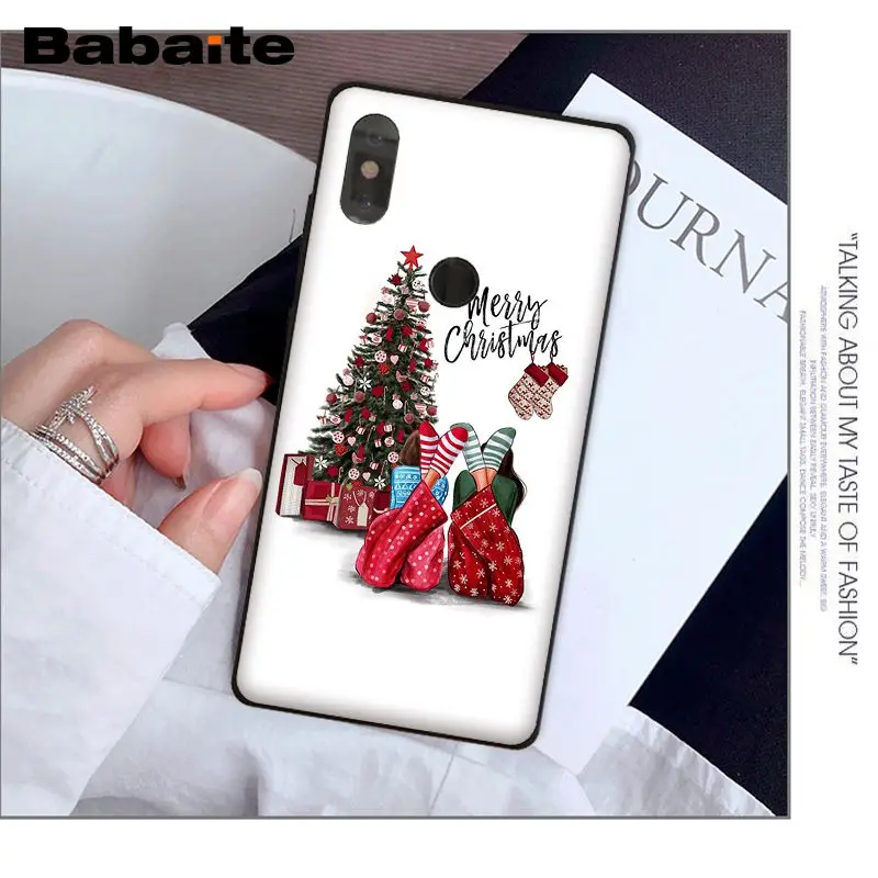 Babaite VOGUE Christmas Princess Girl boss coffee Phone Case for Xiaomi Mi 6 Mix2 Mix2S Note3 8 8SE Redmi 5 5Plus Note4 4X Note5