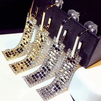 juwang new fashion shine geometry earrings exquisite temperament earrings for women brilliant fine luxury romantic jewelry