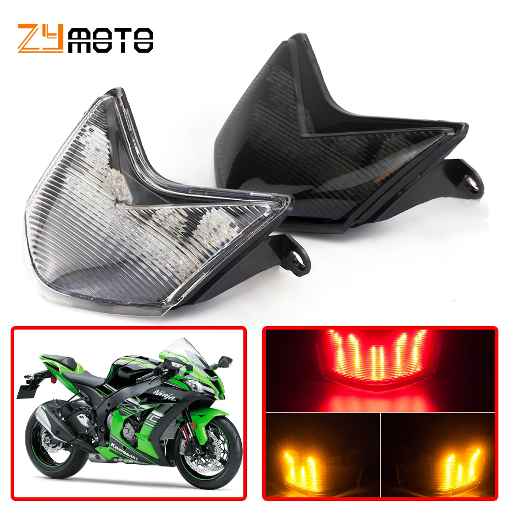 Intermitentes LED integrados para motocicleta, luz trasera de freno, lámpara para KAWASAKI ZX10R, ZX10R, 2006, 2007, ZX-10R