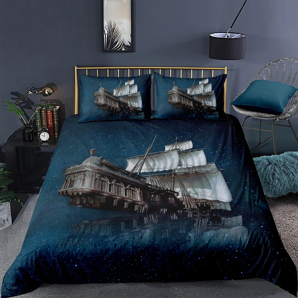 

Ship Bedding Set Galaxy Mysterious Fashionable Creative Duvet Cover 3D Queen King Twin Full Single Double Unique Design Bed Set