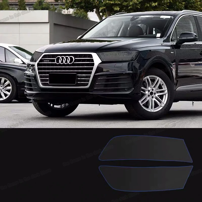 

Lsrtw2017 TPU Transparent Black Car Headlight Film Protective Sticker for Audi Q7 2016 2017 2018 2019 2020 2021 Anti-scratch