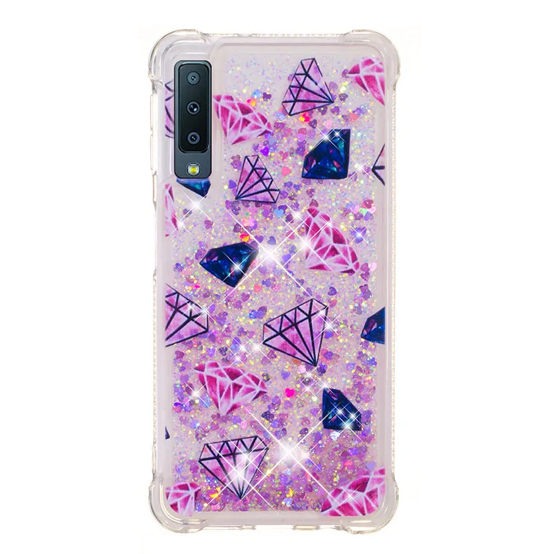 Crystal Block Блестками с блестками жидким песком чехол для samsung Galaxy A8 плюс A7 A6 A310 A510 A320 A520 A720 M20 M30 A10 A20 A30 крышка - Цвет: Crystal Block