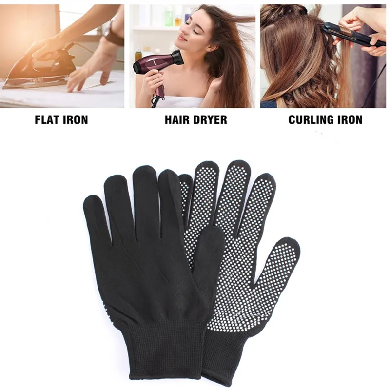 

Термостойкая Защитная перчатка для укладки волос плойка Горячие щетки перчатки противоскользящие силиконовые перчатки
