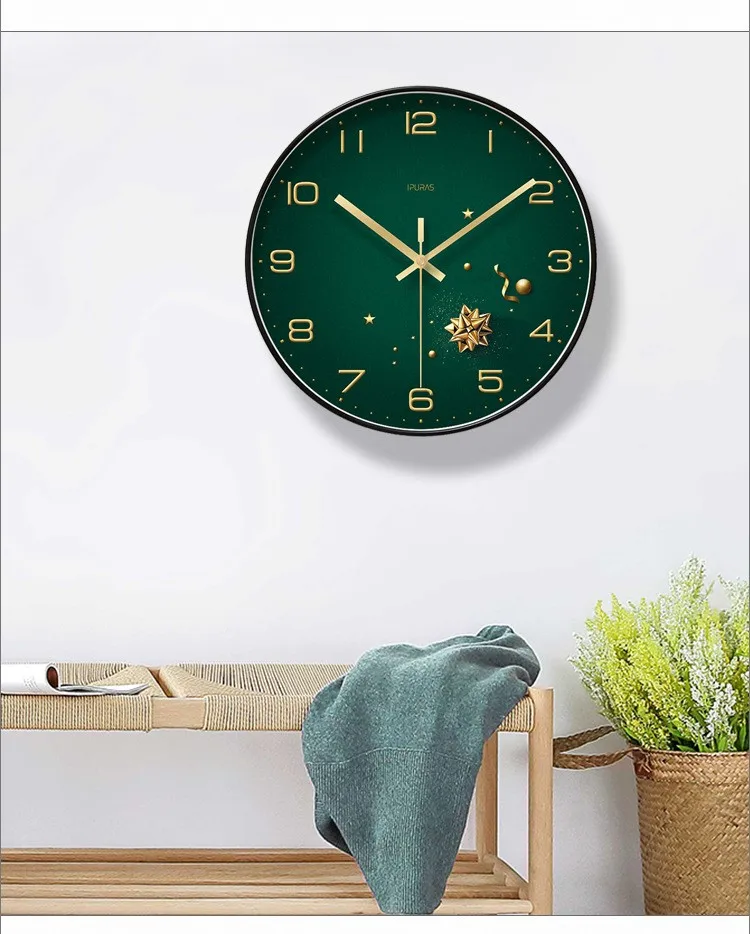 

Nordic Silent Clocks Creative Modern Minimalist Novelty Wall Clock Green Vintage Living Room Reloj De Pared Home Decor EB5WC