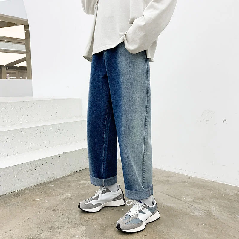 Мужские джинсы с градиентным переходом цвета повседневные свободные брюки в