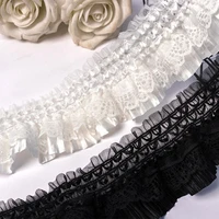 1yards elastic stretch ribbon 7cm white lace fabric wedding dress black elastic lace material encaje elastico para lenceria lt30