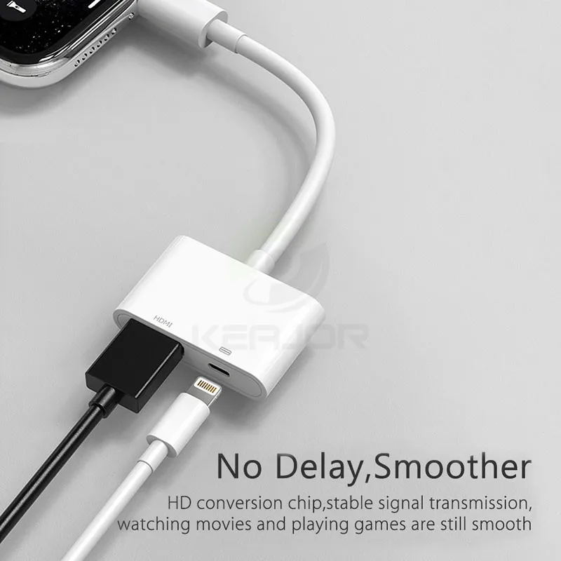 Адаптер Keajor Hdmi для iPhone 11 Pro Max 7 8 XS XR подключение к телевизору/проектору Lightning