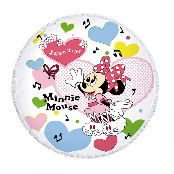 Minnie Mickey 4 Пляжное полотенце из микрофибры с рисунком Минни Микки Мауса, Стич спадермана Софии, спортивное банное полотенце с кисточками для детей, мам - Цвет: Minnie Mickey 4